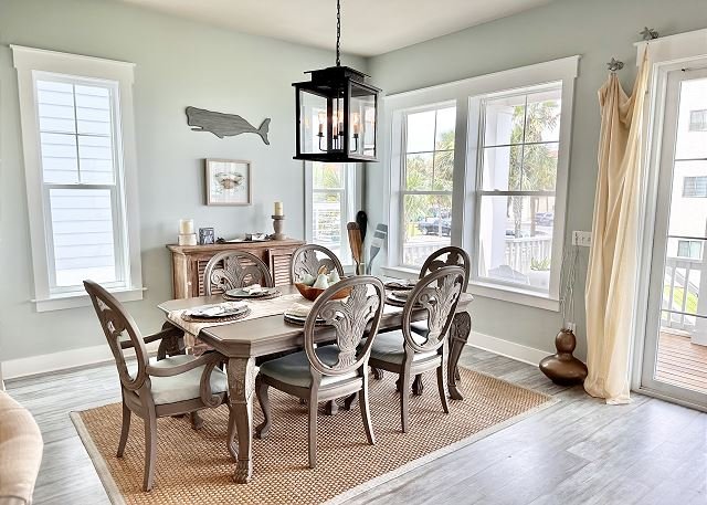 Dining table seating six