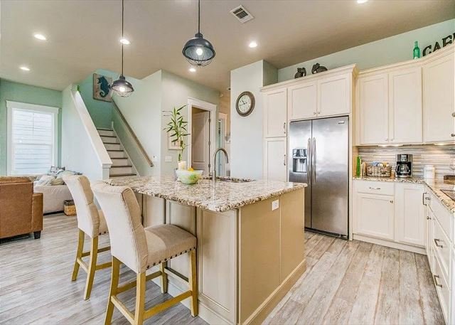 Kitchen with granite island